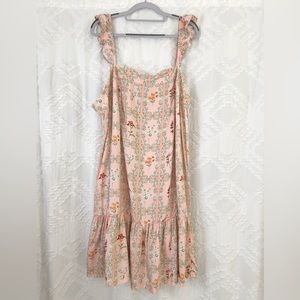 AGUA BENDITA X TARGET Dainty Floral Tile Print Flutter Sleeve Dress Size 2X